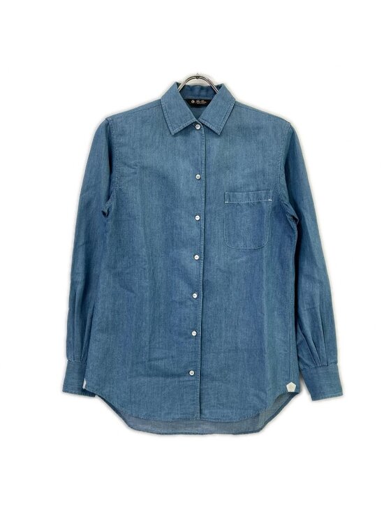 Loro Piana Tops - Loro Piana Light Blue Cotton Linen Shirt